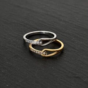 CZ LOOP KNOT RING IN SILVER OR GOLD